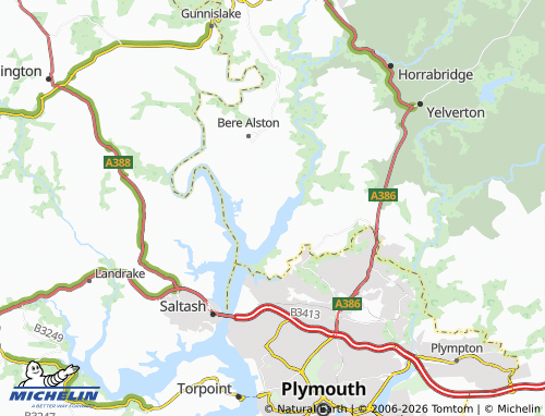 MICHELIN Bere Ferrers map - ViaMichelin