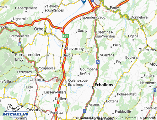 MICHELIN Penthéréaz map - ViaMichelin
