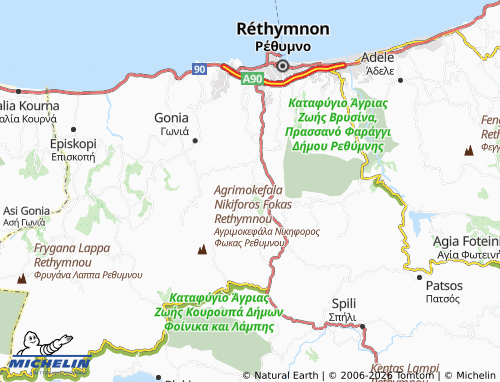 MICHELIN Agios Georgios Rethymnou map - ViaMichelin
