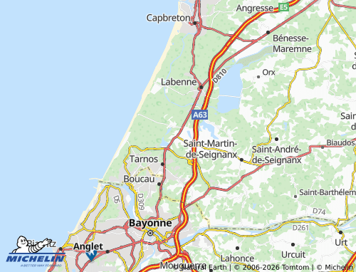 MICHELIN Ondres map - ViaMichelin