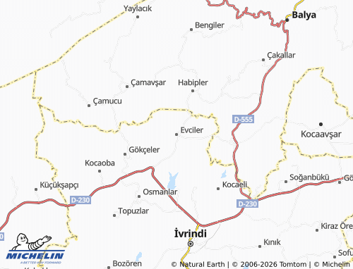 MICHELIN Evciler map - ViaMichelin