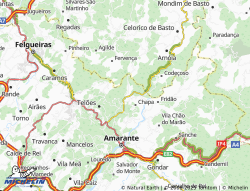 MICHELIN Sanguinhedo map - ViaMichelin