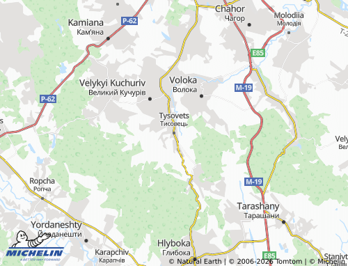 Mappa MICHELIN Tysovets' - ViaMichelin