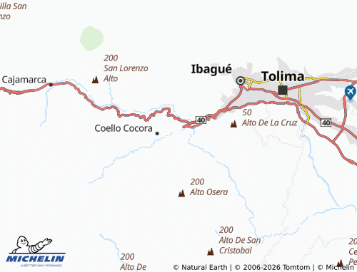 Carte MICHELIN Loma Cocora - ViaMichelin