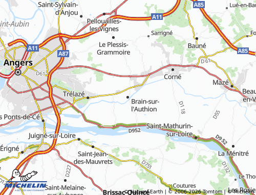 Carte MICHELIN Brain-sur-l'Authion - ViaMichelin