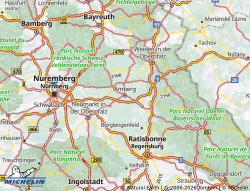 Carte MICHELIN Amberg-Sulzbach - ViaMichelin