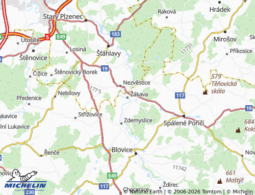 Mapa MICHELIN Žákava - ViaMichelin