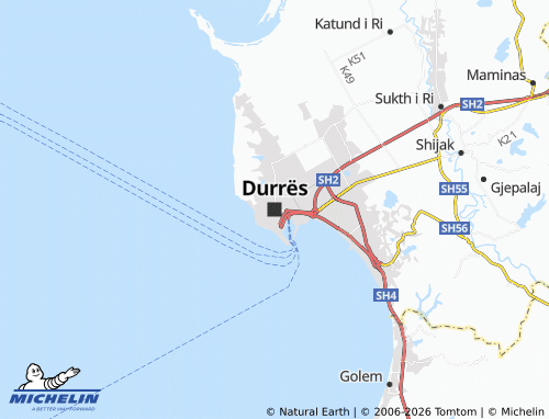 Mapa MICHELIN Durrës - ViaMichelin