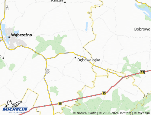 MICHELIN Dębowa Łąka map - ViaMichelin