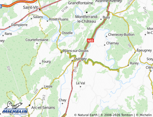 MICHELIN Chouzelot map - ViaMichelin