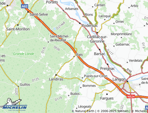 MICHELIN Illats map - ViaMichelin