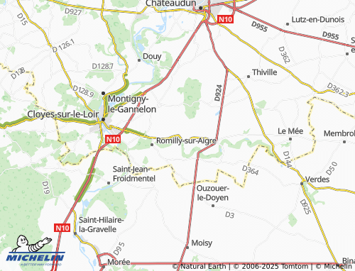 MICHELIN Saint-Calais map - ViaMichelin
