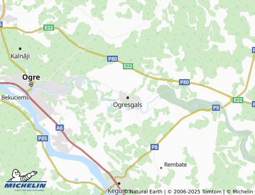 MICHELIN Ogresgals map - ViaMichelin