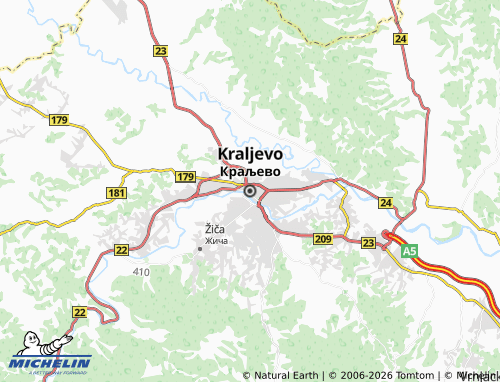 Carte MICHELIN Kraljevo - ViaMichelin