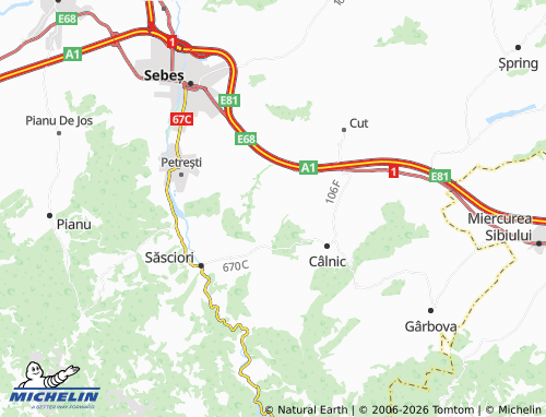 MICHELIN Răhău map - ViaMichelin