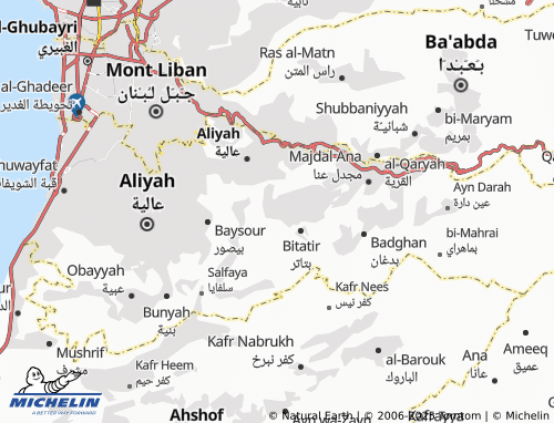 MICHELIN Mansouriye Et Ain El Marj map - ViaMichelin