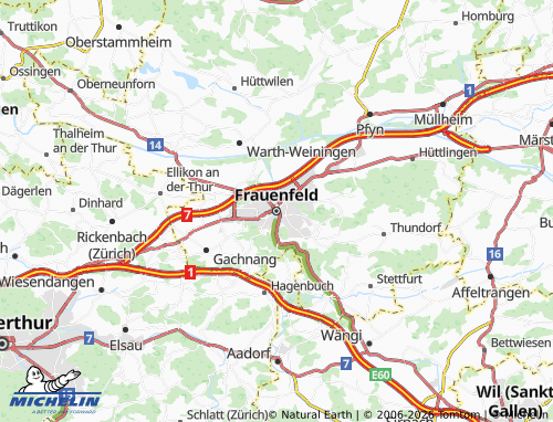MICHELIN-Landkarte Frauenfeld - ViaMichelin