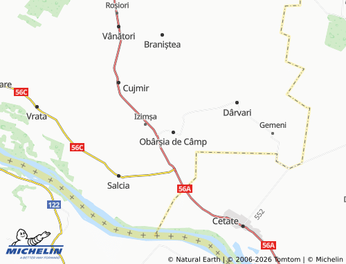 Mappa MICHELIN Obârșia de Câmp - ViaMichelin