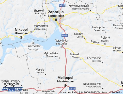 MICHELIN Vasylivskyi raion map - ViaMichelin