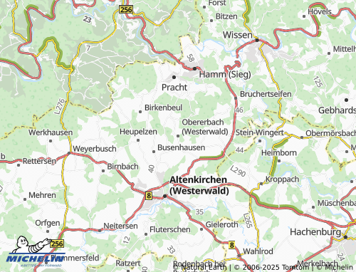 MICHELIN Obererbach (Westerwald) map - ViaMichelin