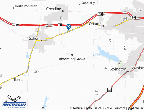 Mappa MICHELIN Blooming Grove - ViaMichelin