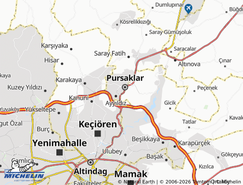 MICHELIN Yunus Emre map - ViaMichelin
