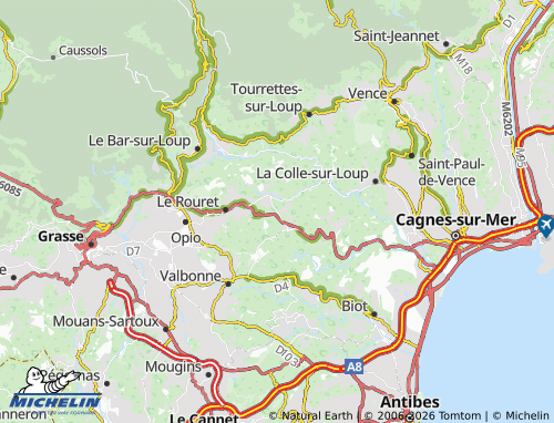 MICHELIN Roquefort-les-Pins map - ViaMichelin