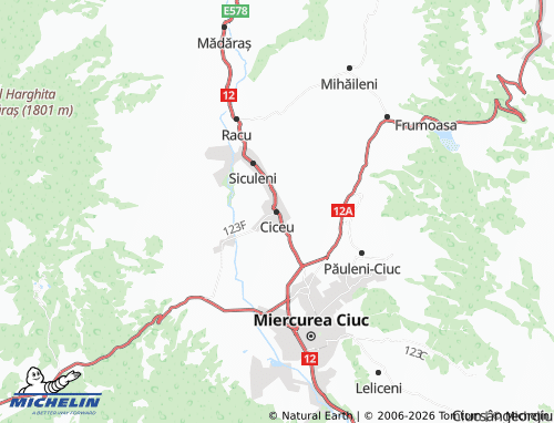 MICHELIN Ciceu map - ViaMichelin
