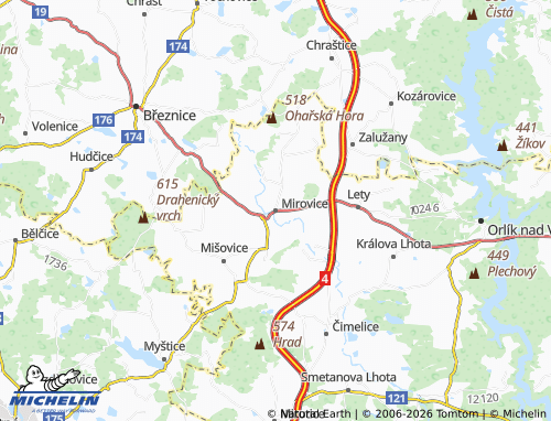 Kaart MICHELIN Mirovice - ViaMichelin