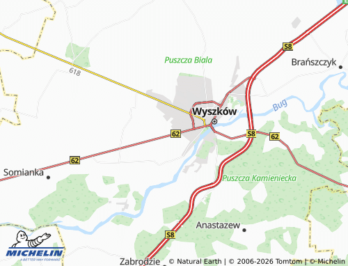 MICHELIN Rybienko Nowe map - ViaMichelin