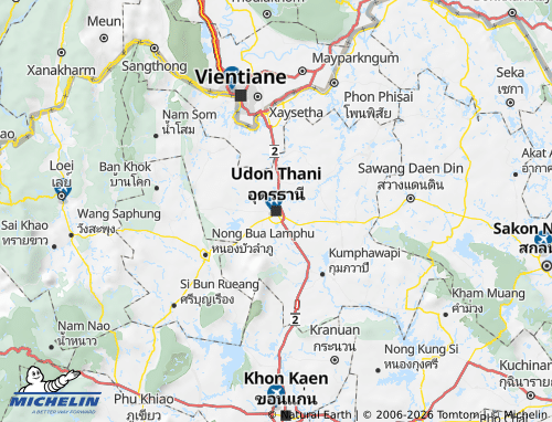 Carte MICHELIN Province d'Udon Thani - ViaMichelin