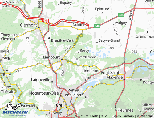 MICHELIN Verderonne map - ViaMichelin