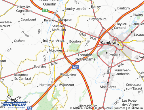 MICHELIN La Chapelle d'Anneux map - ViaMichelin