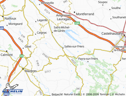 Mapa MICHELIN Salles-sur-l'Hers - ViaMichelin