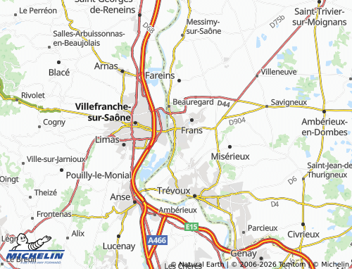 MICHELIN Jassans-Riottier map - ViaMichelin
