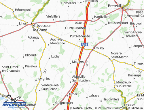 Carte MICHELIN Lachaussée-du-Bois-d'Écu - ViaMichelin