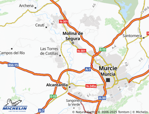 MICHELIN-Landkarte Ribera de Molina - ViaMichelin