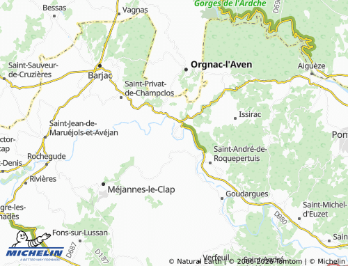 Carte MICHELIN Montclus - ViaMichelin