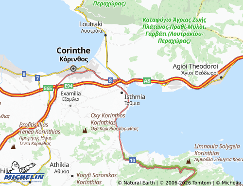 MICHELIN Isthmia map - ViaMichelin