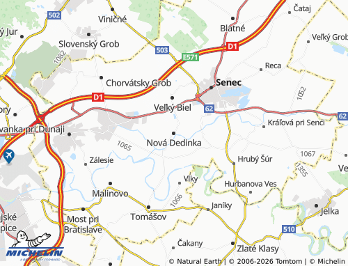 MICHELIN Nová Dedinka map - ViaMichelin