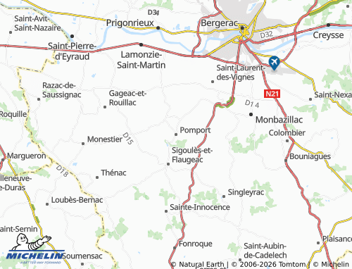 MICHELIN Pomport map - ViaMichelin