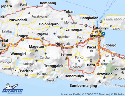 Carte MICHELIN Nganjuk - ViaMichelin