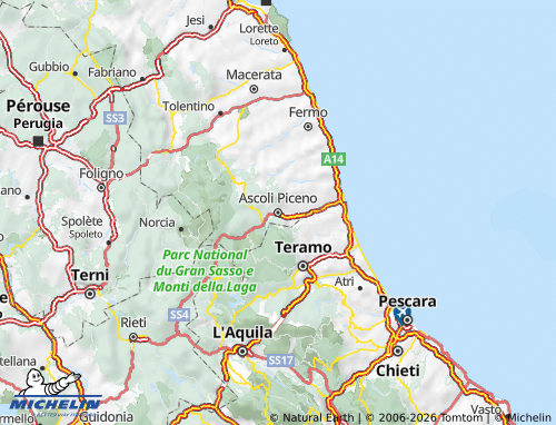 Mapa MICHELIN Ascoli Piceno - ViaMichelin