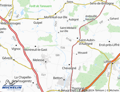 Carte MICHELIN Saint-Germain-sur-Ille - ViaMichelin