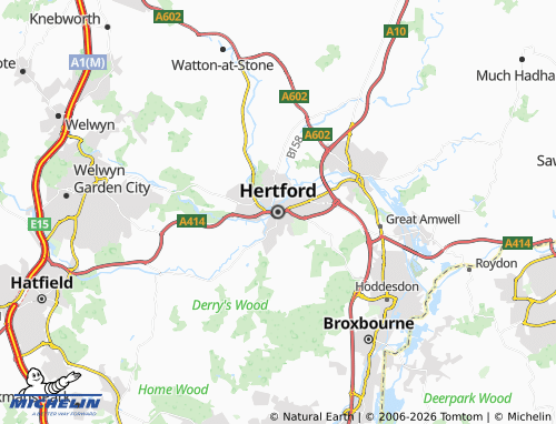 MICHELIN Hertford map - ViaMichelin