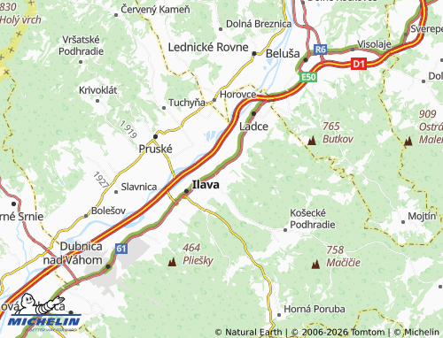 MICHELIN Košeca map - ViaMichelin