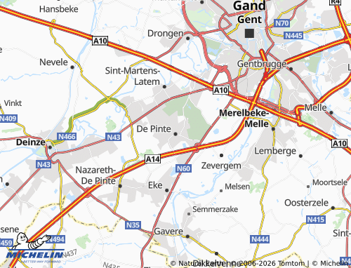 Mappa MICHELIN De Pinte - ViaMichelin