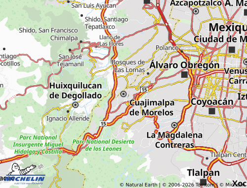 Mapa MICHELIN Cuajimalpa de Morelos - ViaMichelin