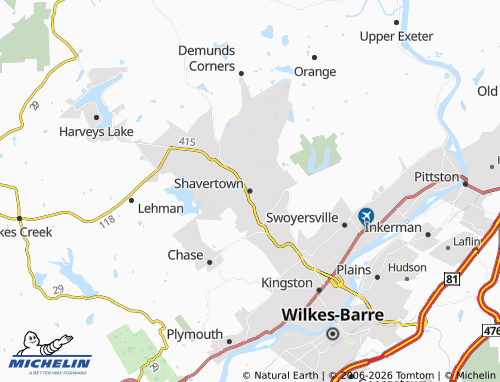 Mappa MICHELIN Shavertown - ViaMichelin