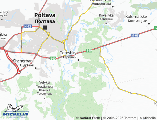 MICHELIN Tereshky map - ViaMichelin